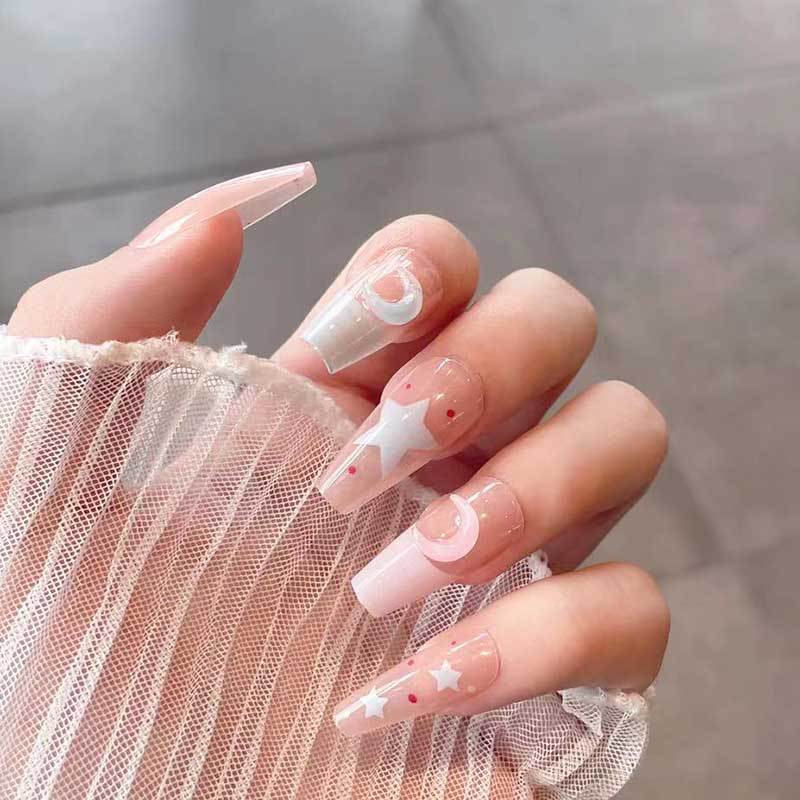 Yi danza de uñas de desgaste largo pegatinas diamante parche de uñas terminado uñas falsas en línea celebridad mismo estilo parche desmontable