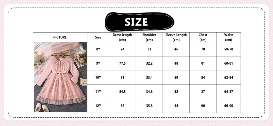 Robe fille à manches longues et dentelle pour la mi-saison_voghion.com