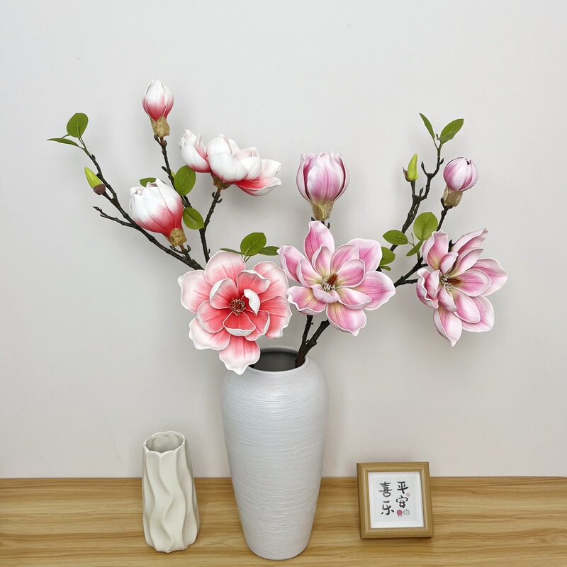 新しいマグノリア造花シングルマルチヘッドマグノリア造花卸売ホームウェディング風景装飾写真撮影|undefined