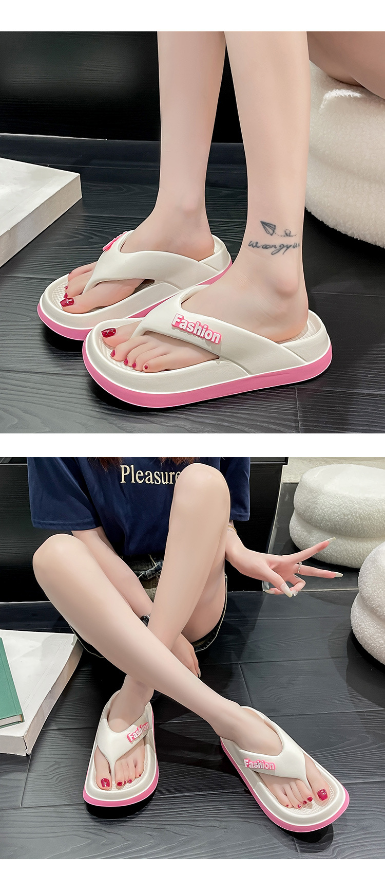 Summer Height Increasing Flip-flops For Women With Thick Sole_voghion.com