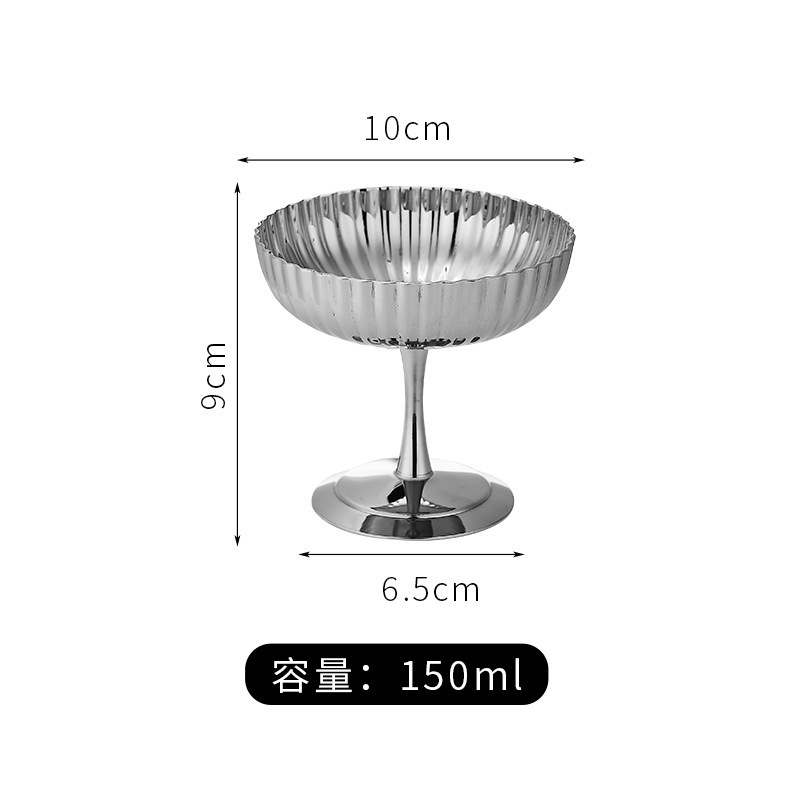 304ステンレスアイスクリームカップIce Cream Cupプリンカップ高脚カクテルカップアイスクリームカップデザートボウル|undefined