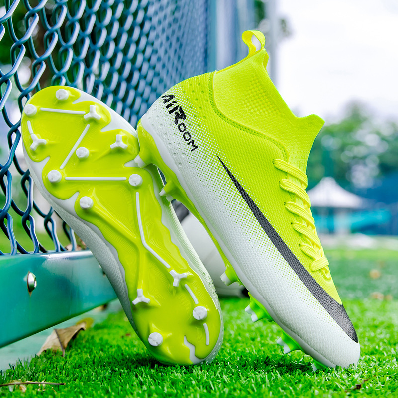 Tenis de Fútbol de Caña Alta de Caucho y Malla Flexibles para Césped Artificial y Entrenamiento