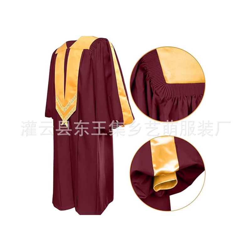 Cross-Border Exclusive Choir Robe Church Uniform Dress Religious Attire Pastor Singing Robe Hymn Robe Festival Cosplay Costume