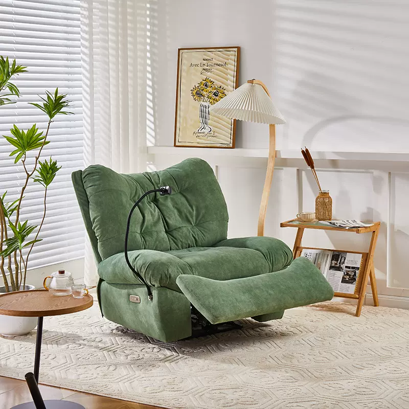 太空舱云朵布艺沙发椅可躺可转摇椅电动智能语音控制多功能沙发椅