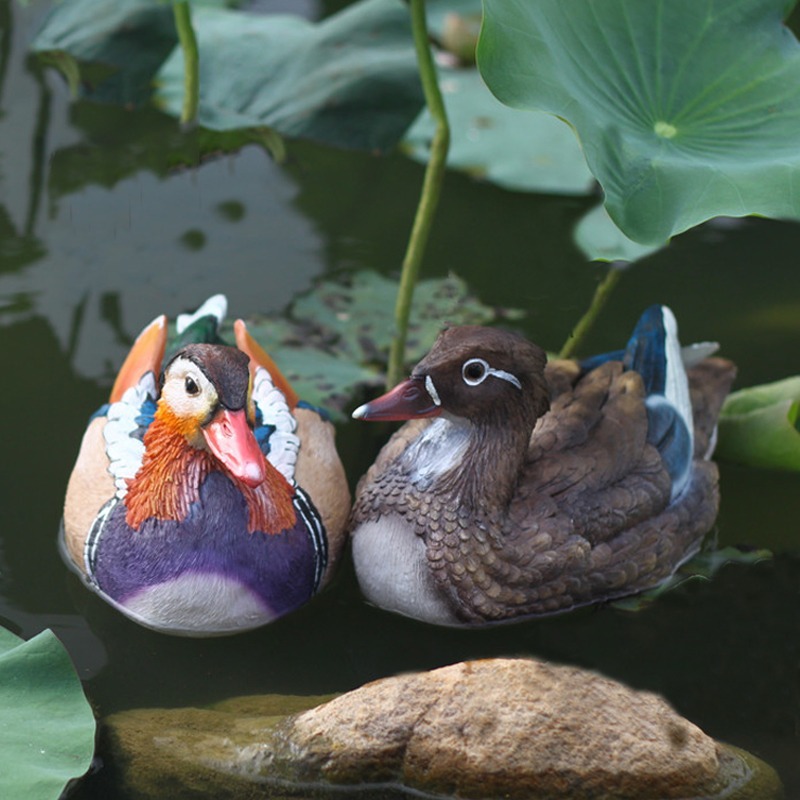 Patio al aire libre estanque pato simulación de resina de pato pato ornamentos jardín piscinas paisaje cisne flotante paisaje
