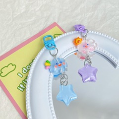 Icicle Cloud Polka-Dot Star Keychain Cute Girl INS Polka-Dot Star Pendant Gift for Best Friends and Couples
