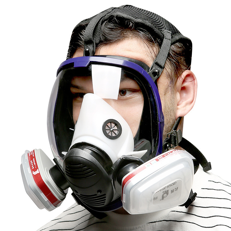 Máscara de gas de cara completa, esférica, con amplio campo de visión, de silicona, para pintura en aerosol, resistente a químicos, formaldehído, fuego, antivaho y antitóxicos