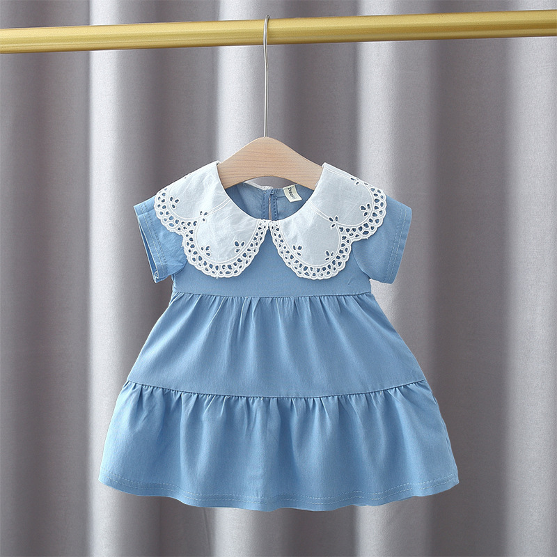 0-3 Years Old Girls' Denim Skirt suit Summer Lightweight Baby Girl dress 689 Months Styish Baby Skirt