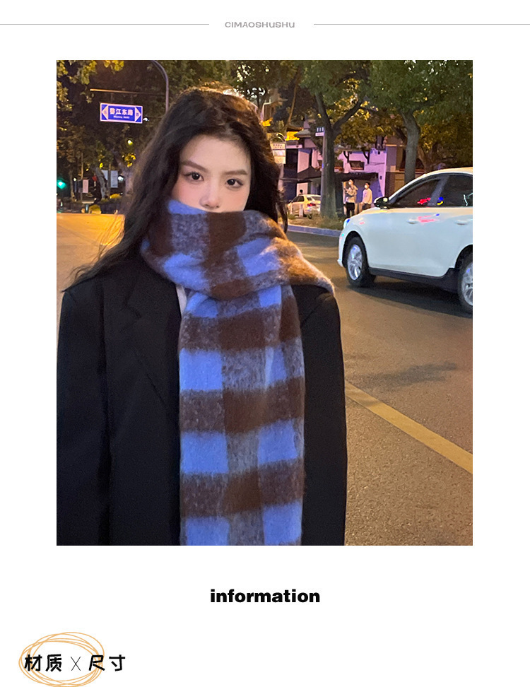 Scarf 2025 Autumn And Winter Women's High-end Winter New Imitation Cashmere Plaid Shawl_viptrois.com