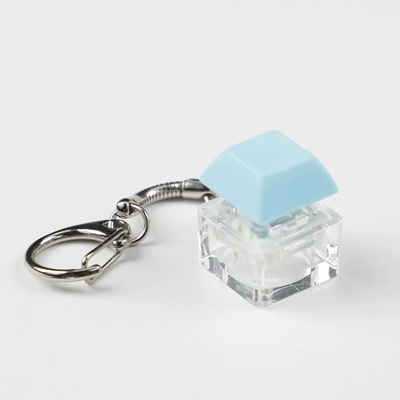 tester: Acrylic single‑shaft keycap tester keychain, multi‑color, decompression mechanical switch tester