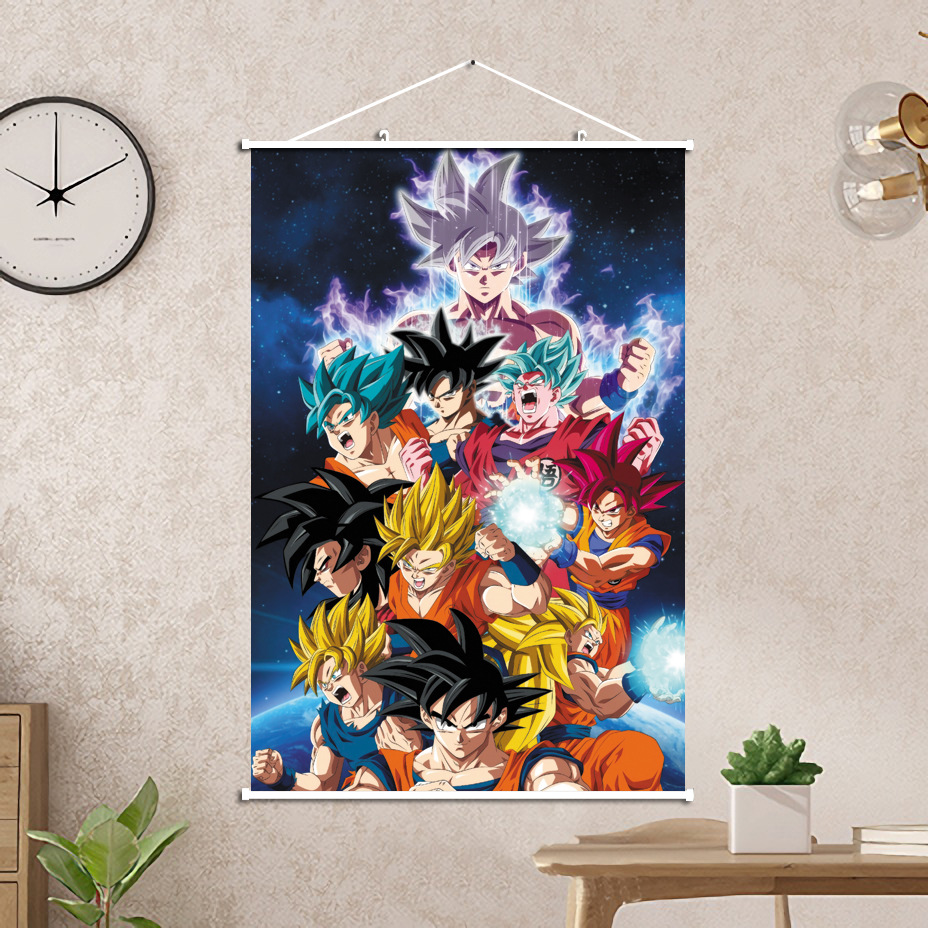 Anime Dragon Ball Sun Wukong Vegeta Peripheral Thermal Transfer Painting Satin Painting Multi-size Optional