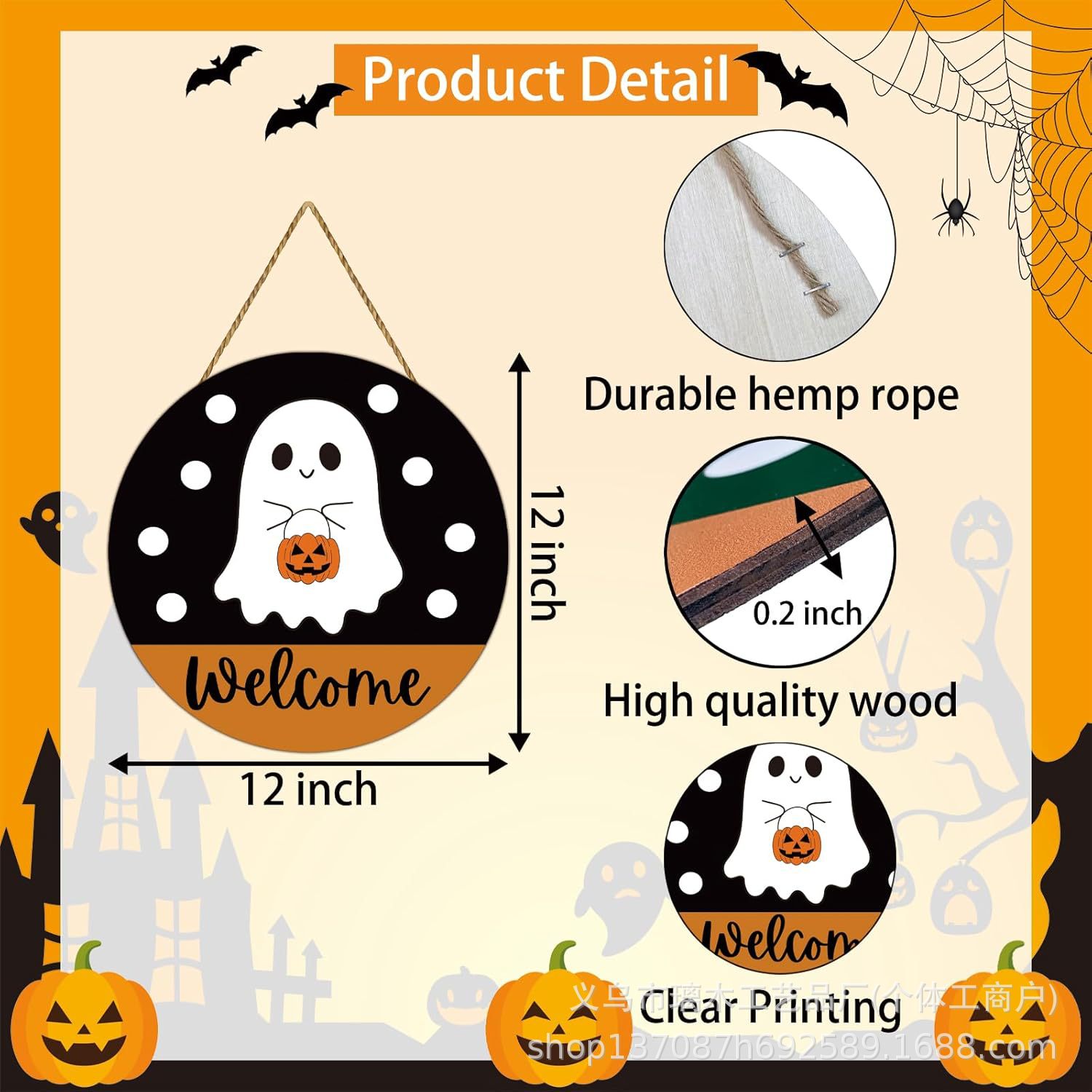 Nuevos productos transfronterizos de madera Halloween decoración de la atmósfera de la fiesta del hogar cabeza de ratón colgante decoración del patio vestíbulo