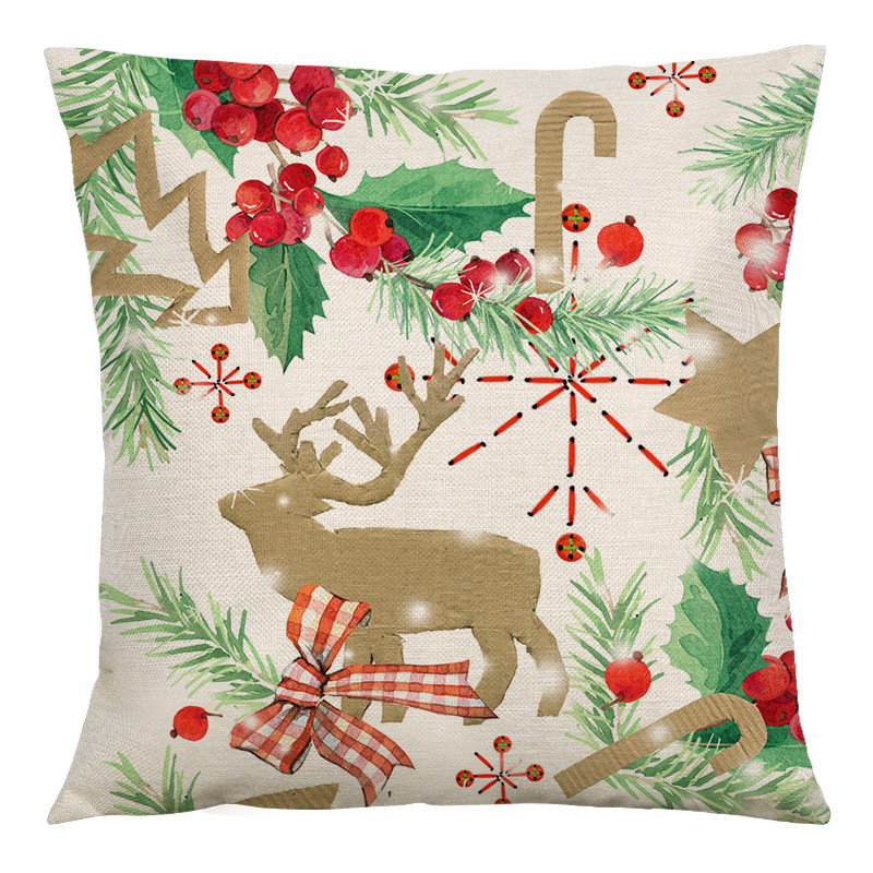 Cute Plant Linen Pillow Cases display picture 4