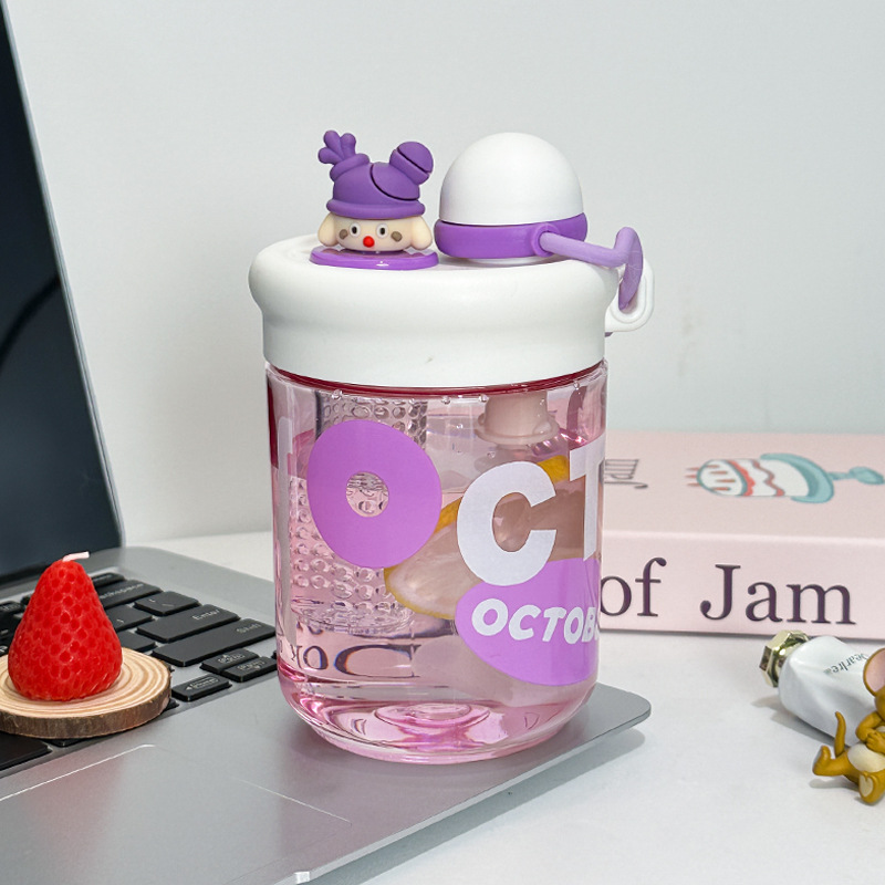 Botella de agua de oficina para estudiantes, plástico resistente al calor