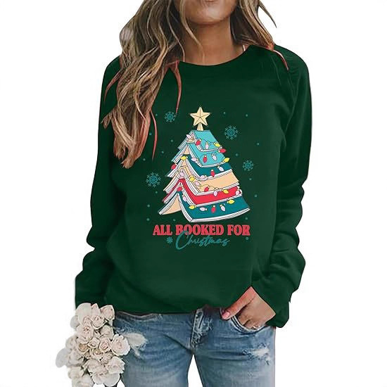 Women's Christmas Sweatshirt Cute Christmas Tree Pattern Long Sleeve Christmas Holiday Party Pullover 3D Round Neck Sweatshirt Women's Christmas Sweatshirt Cute Christmas Tree Pattern Long Sleeve Christmas Holiday Party Pullover 3D Round Neck Sweatshirt