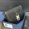 Black Embossed with White Hardware
