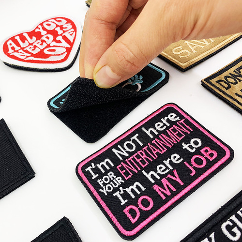 Manufacturer wholesale embroidery Velcro English badge armband badge cloth patch clothes hat diy decorative patch patch