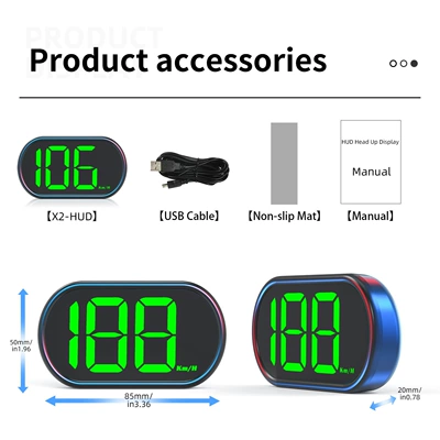 computer, dual-mode GPS and Beidou, Vehicle HUD - x2-green-light-kilometer-version-suitable-for-all-vehicle-models
