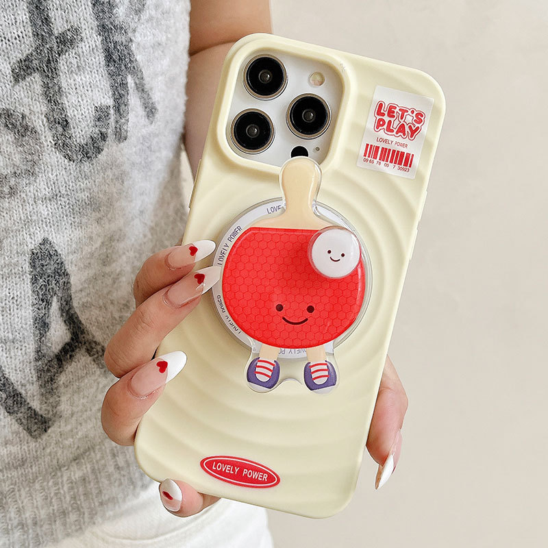 Capa protetora magnética para tênis de mesa Apple 16PRO com suporte para airbag e desenho animado criativo para iPhone12_voghion.com