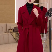毛呢长款外套女秋冬新款气质减龄显瘦妮子大衣韩版休闲毛呢外套潮