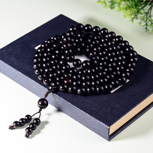 Ebony Buddhist beads bracelet 108 pieces Purple sandalwood prayer beads bracelet submerged wooden toy manufacturer wholesale bracelet