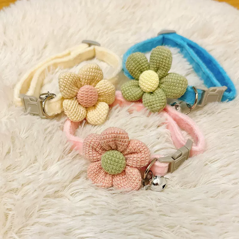 厂家批发猫咪可爱花朵项圈小型犬脖子可调节宠物幼猫狗狗领结围脖