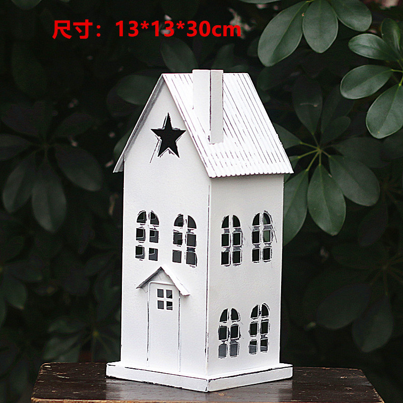Retro hacer viejas casas de cuento de hadas lámparas de viento cabaña colgar decoración de comercio exterior de hierro forjado exportación decoración de jardín comestibles japonés