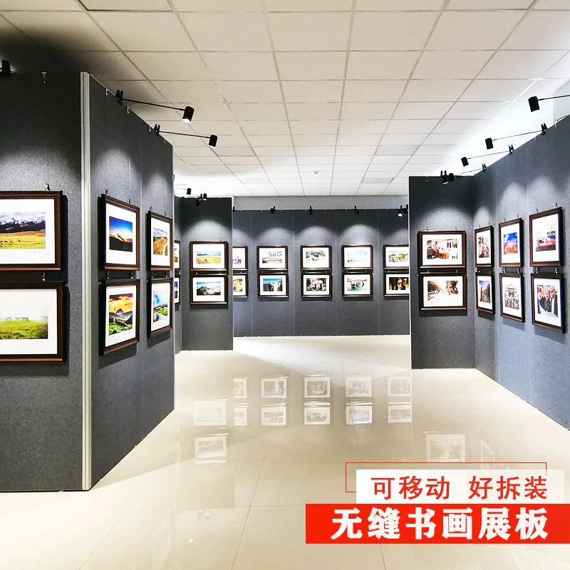 Mobile seamless calligraphy and painting exhibition board propaganda partition background panel art museum of the art museum stick linen art exhibition wall screen