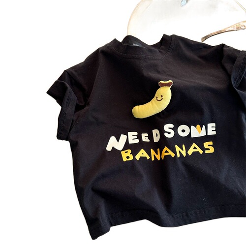 Pure Cotton Kids' T-Shirt with 3D Fruit Design, Short Sleeves – Summer Wear for Girls & Boys, Half-Sleeve Style, Perfect for Little Ones