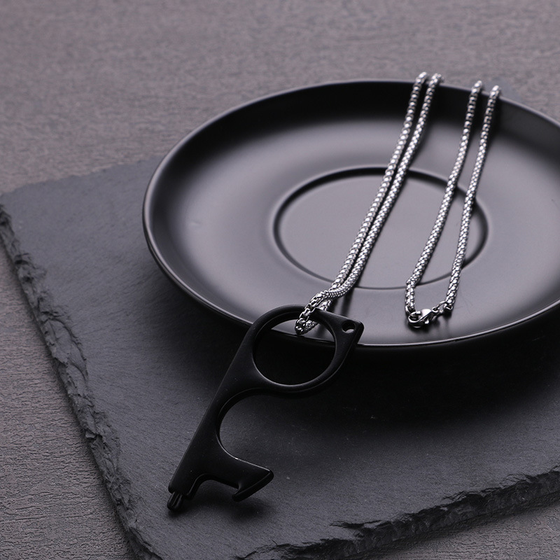 Pendentif ouvre-porte explosif Prévention des épidémies Collier multifonctionnel Bijoux Bijoux créatifs Décapsuleur Accessoire Chaîne de pull_voghion.com