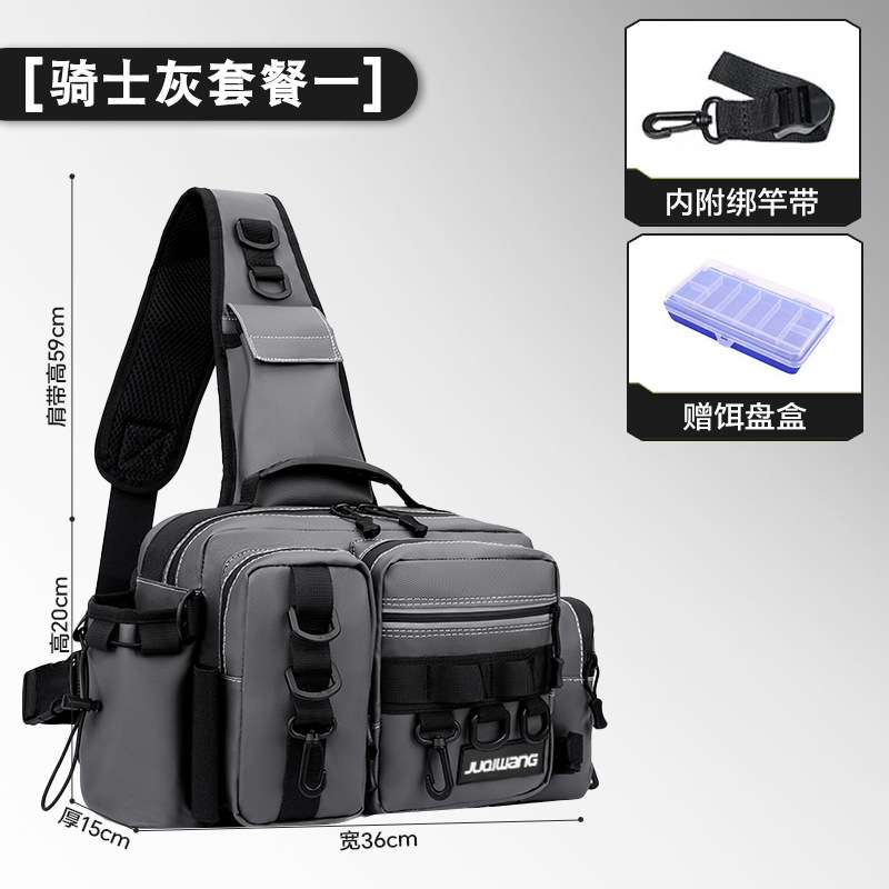 Bolsa de cintura multifuncional, mochila de hombro, mochila de tramo inclinada impermeable y resistente al desgaste, bolsa de almacenamiento para equipos de pesca especiales image 12