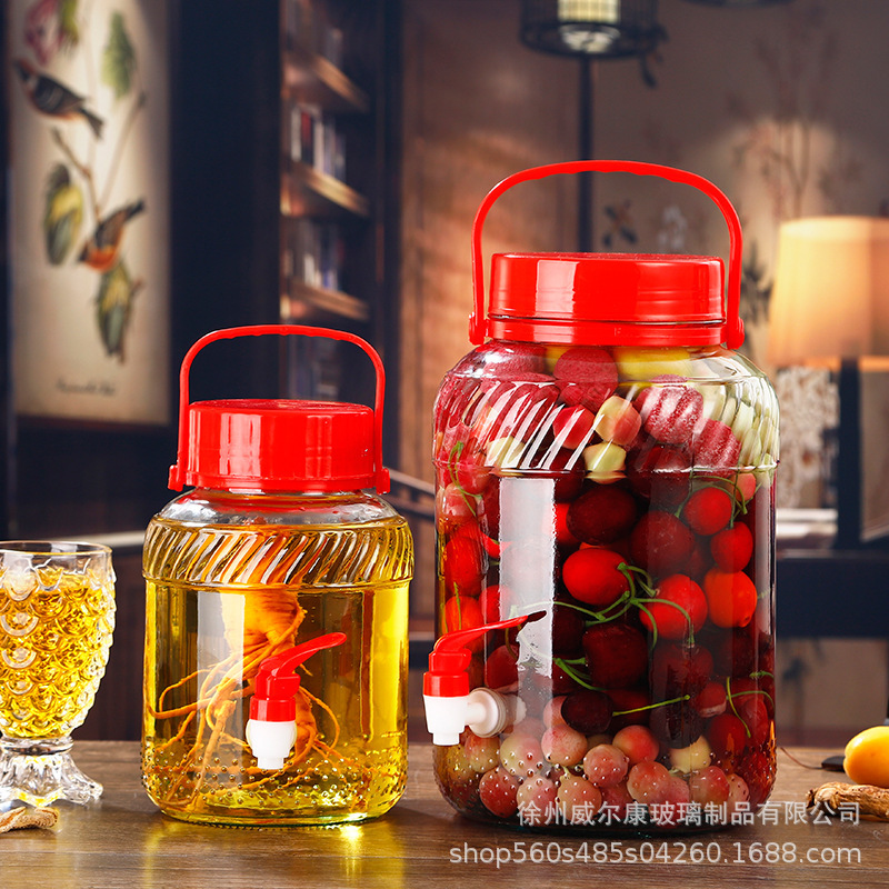 厂家直销玻璃泡酒瓶密封玻璃罐厨房玻璃酿酒罐泡酒瓶泡菜坛