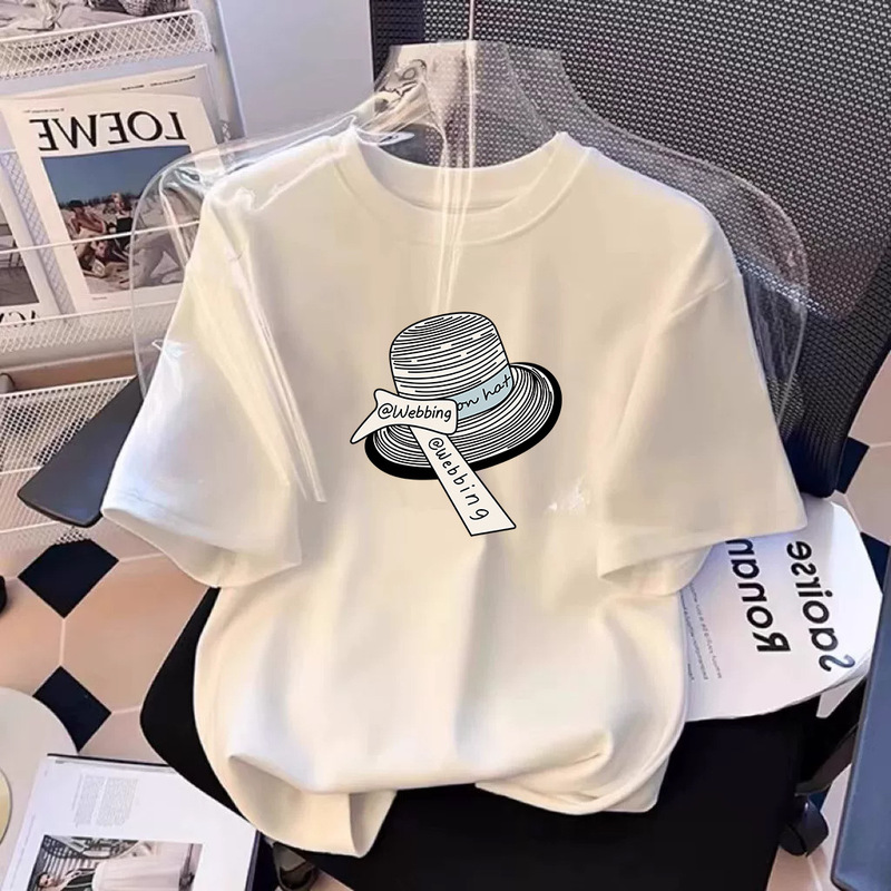 Cross-Border American-Style Cartoon Print Short-Sleeve T-Shirt for Women, 2026 Summer New Casual Round-Neck Versatile Loose Top Trendy