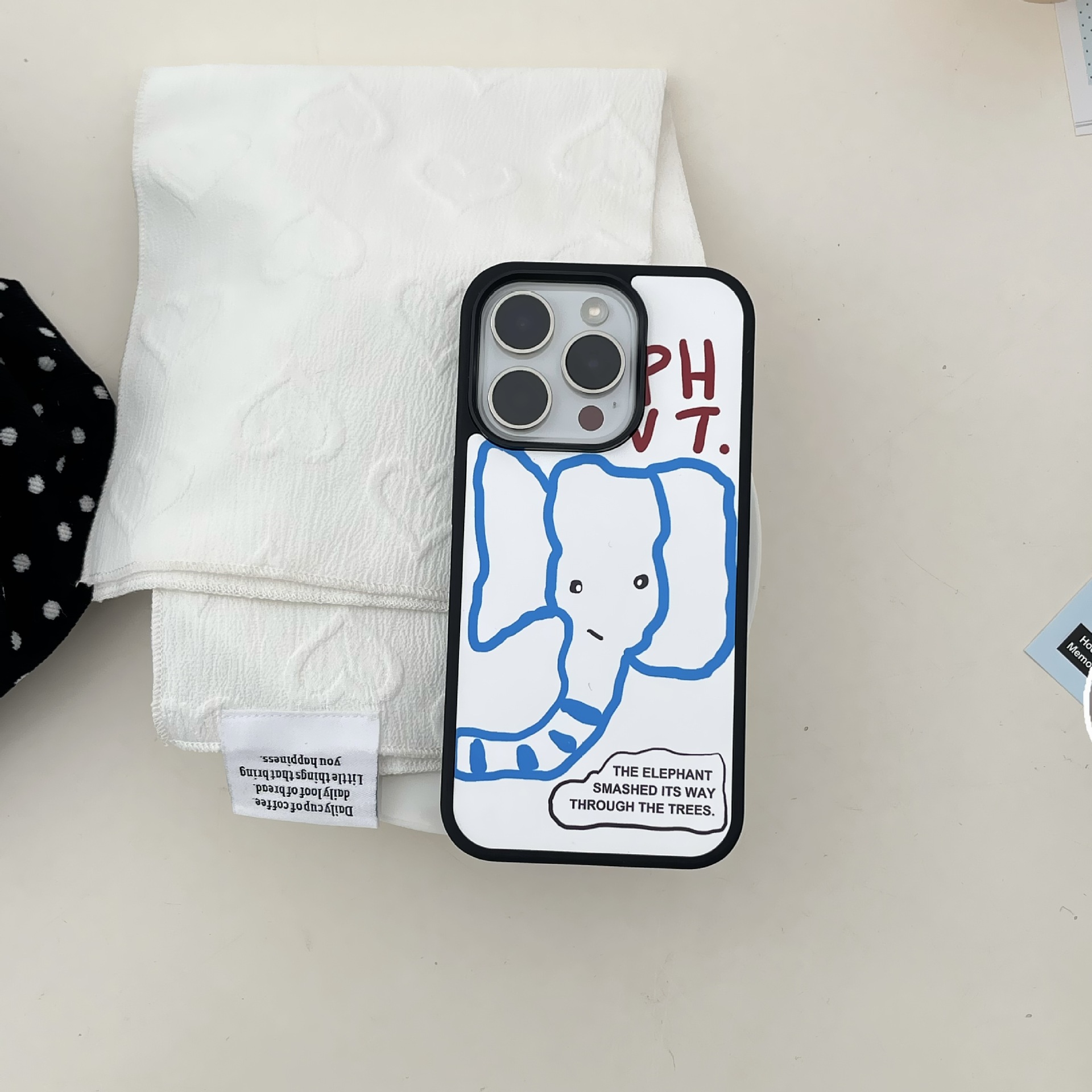 Dibujos animados de nicho Graffiti elefante para Apple 16ProMax funda para teléfono móvil 15Pro Hongos rojos 14/13 Mujer 15PM