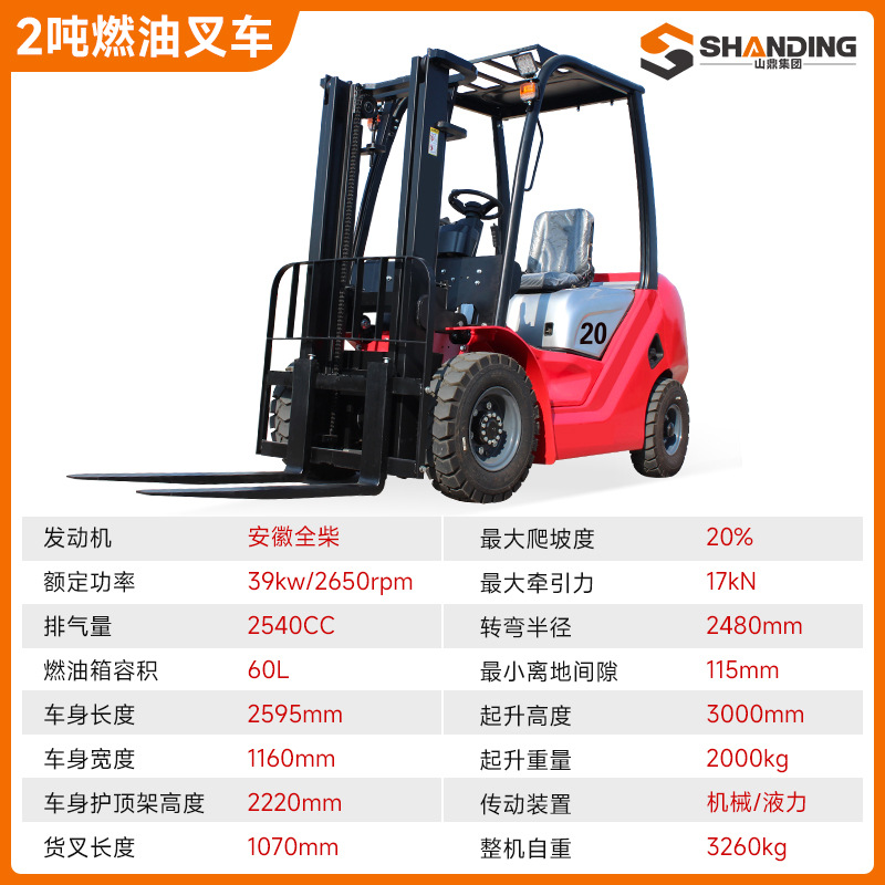 Comercio exterior carretilla elevadora de combustible de 2 toneladas de cuatro ruedas tipo 3 toneladas de carretilla elevadora de manejo de carga y descarga de 5 toneladas de carretilla elevadora diesel de combustión interna