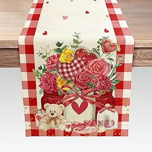 Transfronteriza Amazon Venta caliente cartas Día de San Valentín decoración del hogar camino de la Mesa mantel restaurante decoración de lino impreso mantel
