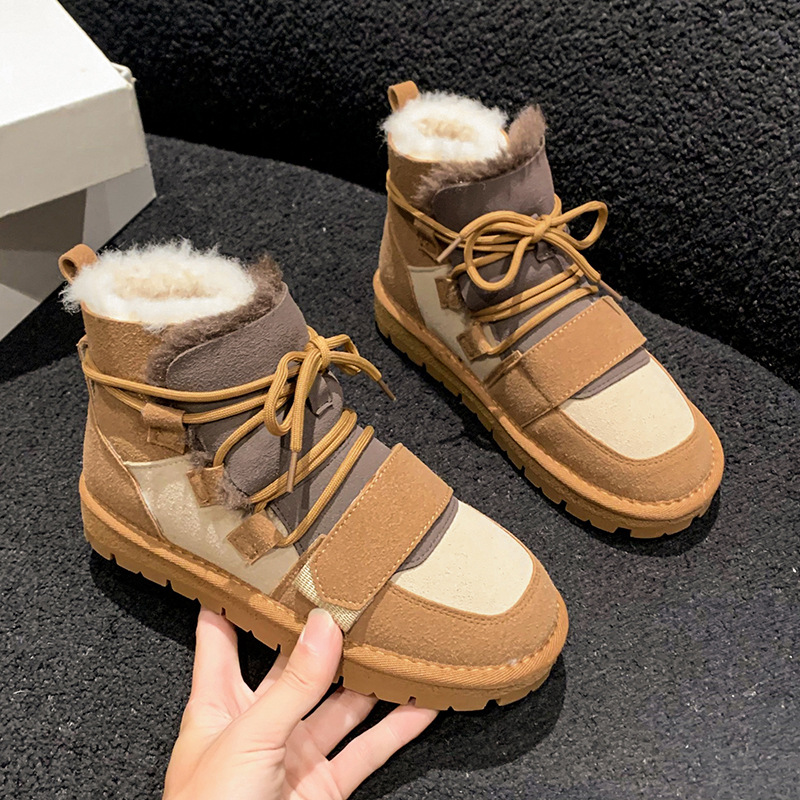 2023 Winter New Snow Boots Women's Plush Thickened Warmth High Top Bread Shoes Versatile Martin Short Boots Women's_voghion.com