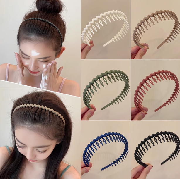 Korean women's simple hairband, bangs hairpin, acrylic face-washing hair clip, men's sports headband, basic headband