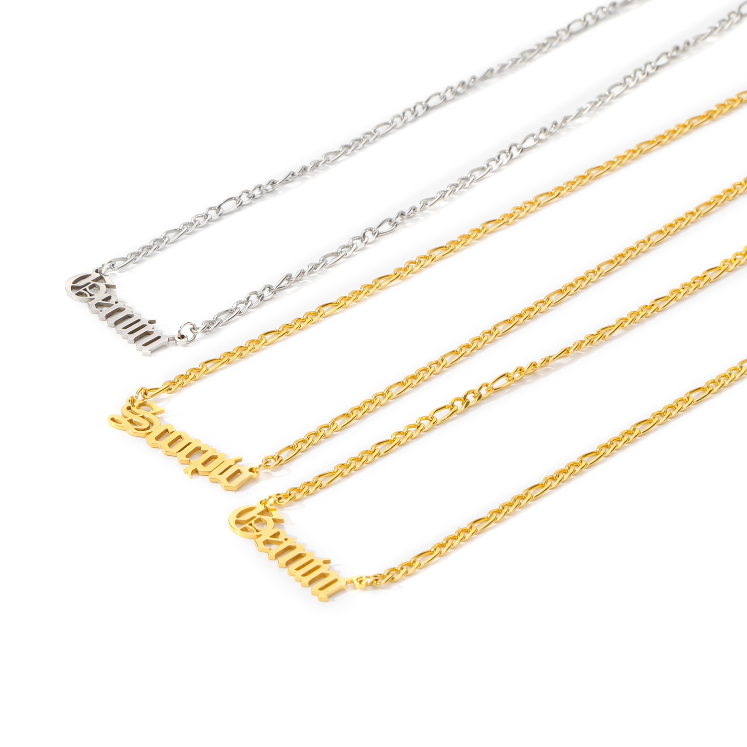 304 Stainless Steel Pendant Material PVD Coated Real Gold Plated Constellation 304 Stainless Steel Simple Style Waterproof Non Tarnish Stainless Steel Lobster Trigger Clasp Closure Pendant Necklace