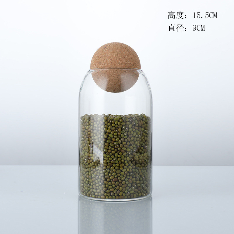 耐高温玻璃储物罐密封防潮五谷杂粮玻璃罐球形塞子茶叶储存食品罐|undefined