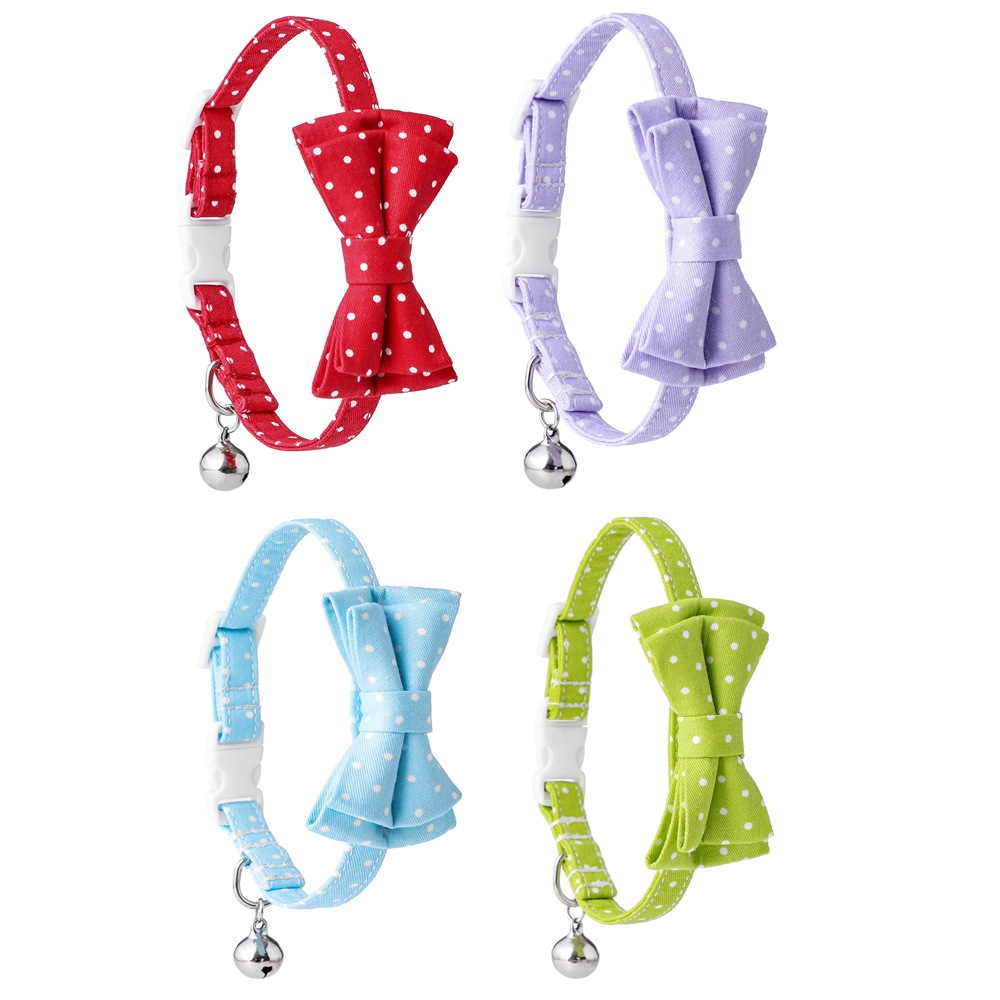 Tanpopo punto transfronterizo todo el algodón collar arco gato collar gato collar perro collar arco