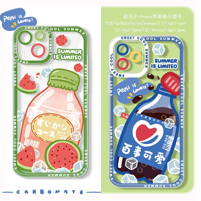 Summer Couple Angel Eyes iPhone15 Phone Case Apple 16promax Protection 12 Transparent 14 Coke 13