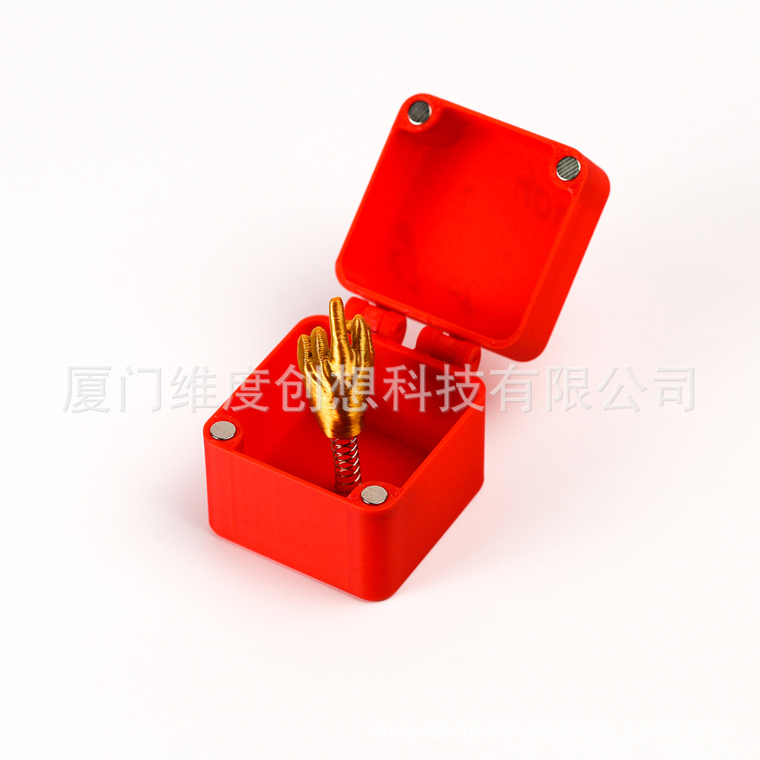 Juguetes impresos en 3D Dedo medio en una caja Regalo de broma del dedo medio en una caja de regalo