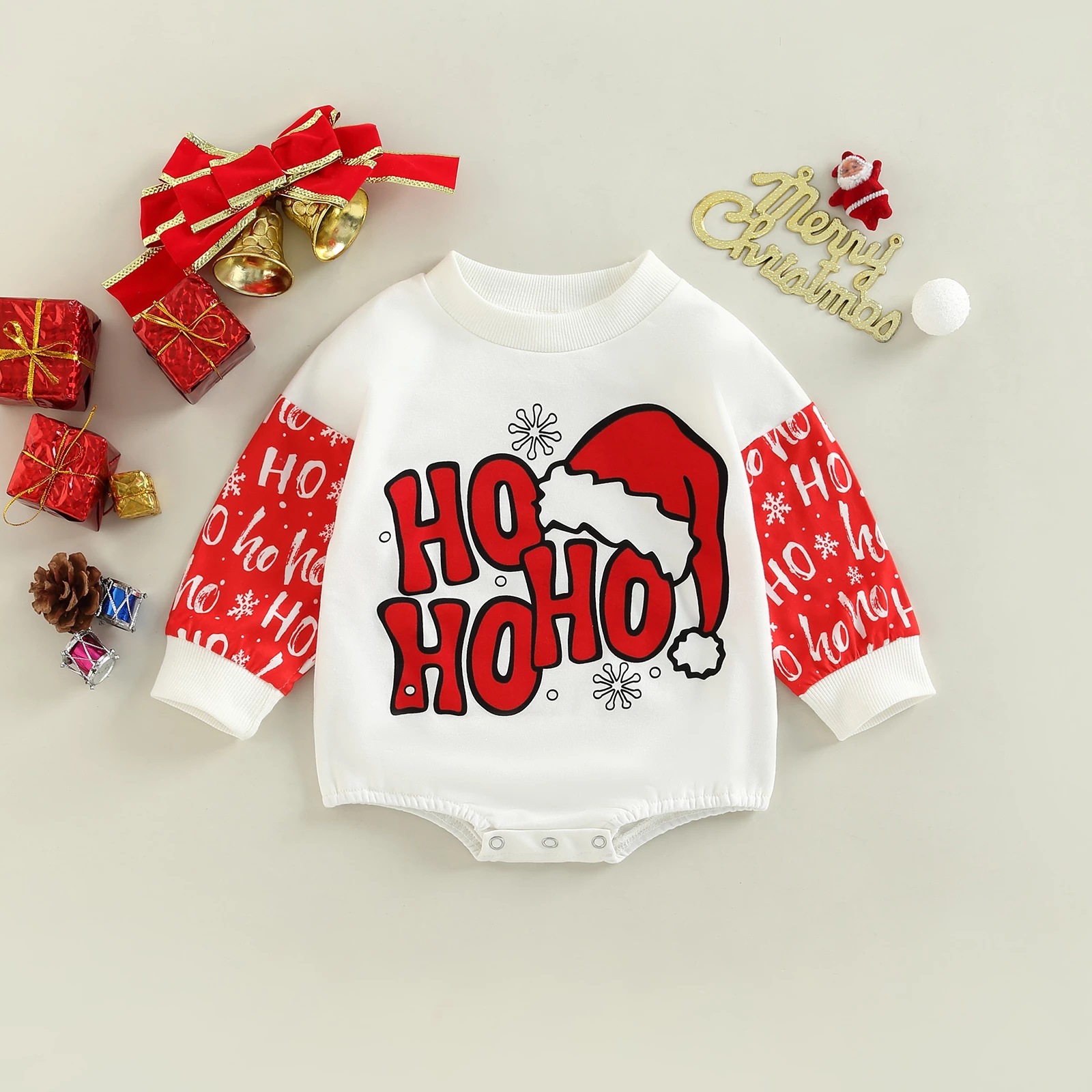 Christmas Fashion Letter Leopard Cotton Baby Rompers display picture 3