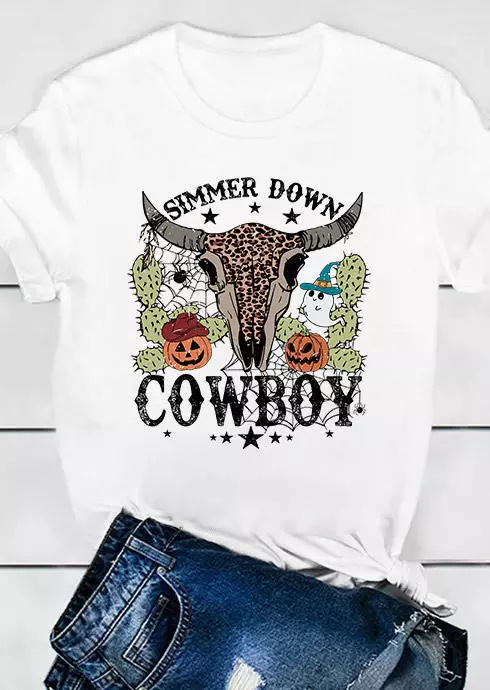 Women's T-shirt Short Sleeve T-Shirts Printing Streetwear Letter Cattle display picture 31