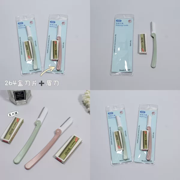 Eyebrow Razor Set, Sharp Razor, Eyebrow Trimmer, Razor Holder, Eyebrow Trimming Tool, Portable and Safe