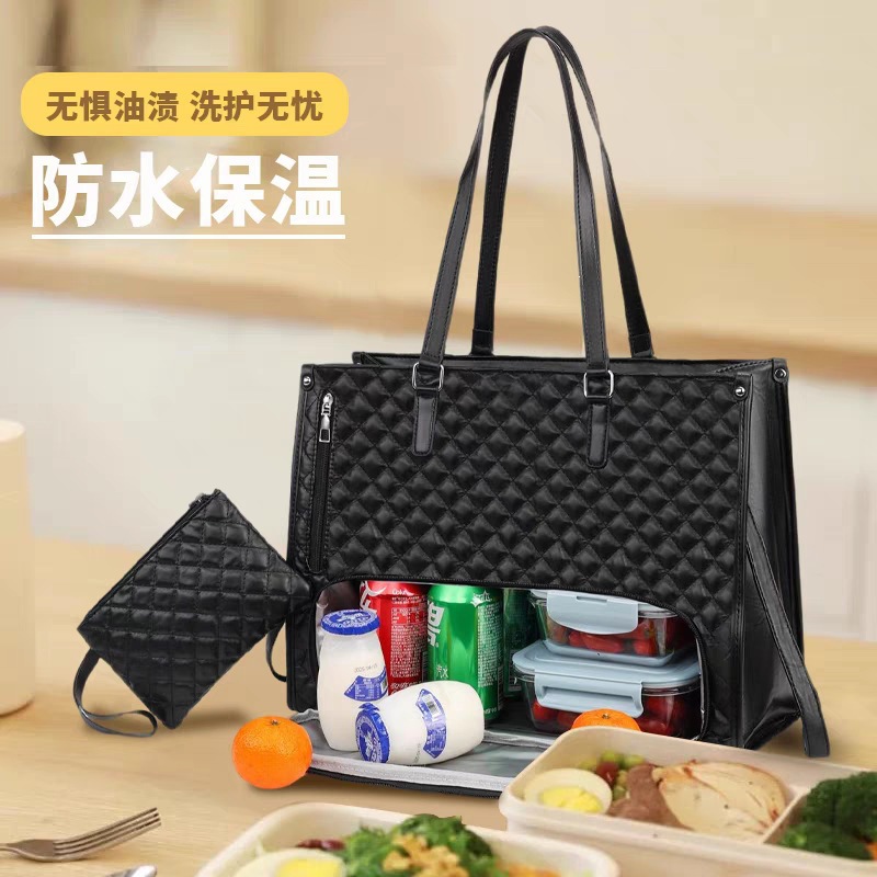 New 2-in-1 handbag lunch bag combination bag, large handbag for women, insulated lunch box, women's crossbody laptop bag