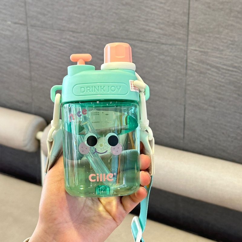 希楽コップ女子児童通学専用tritanプラスチックコップ男性ストローコップかわいい夏学生水筒|undefined