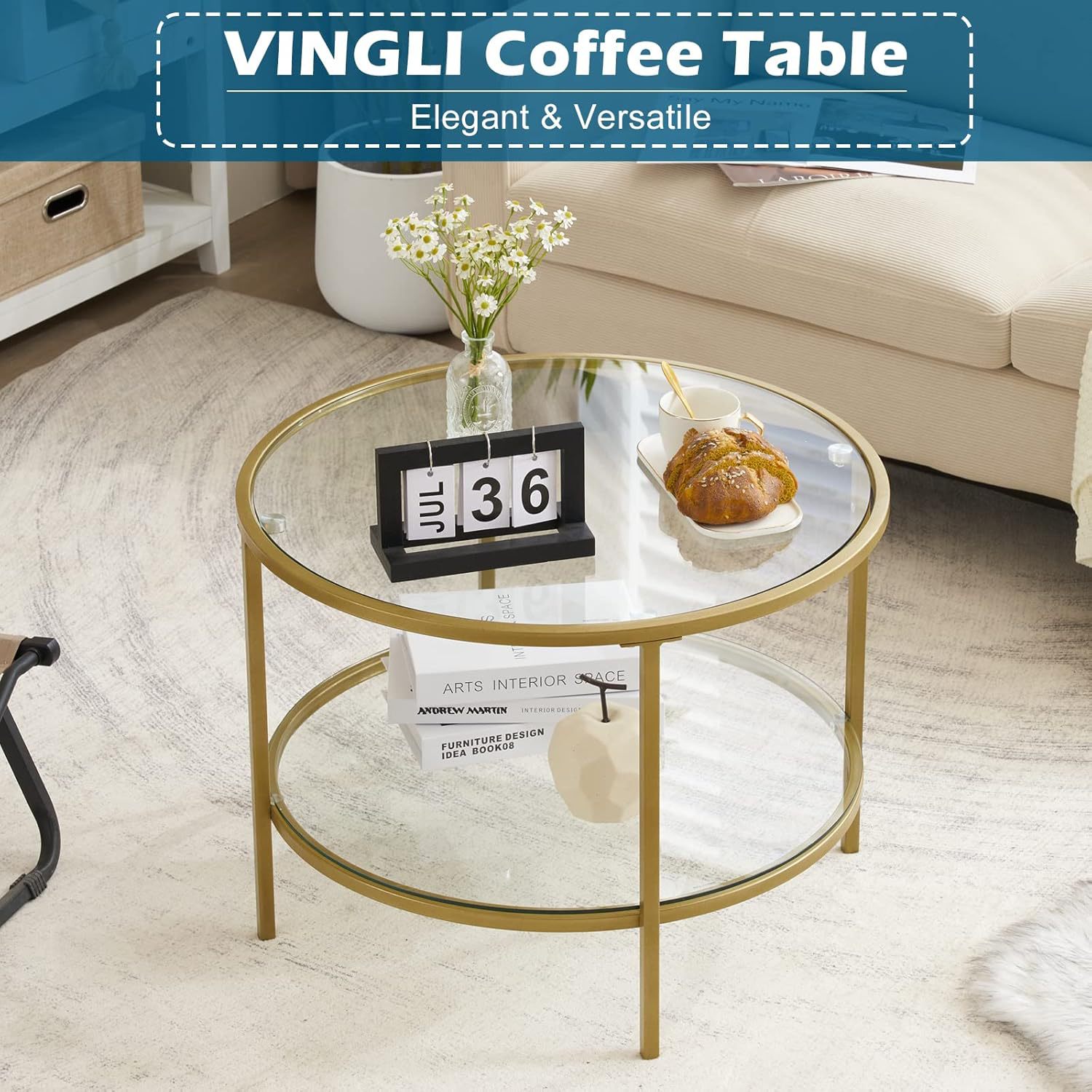 Mesa de té cúpula transfronteriza sala de estar transparente mesa de café de oro de champán lujoso de alto valor simple mesa redonda