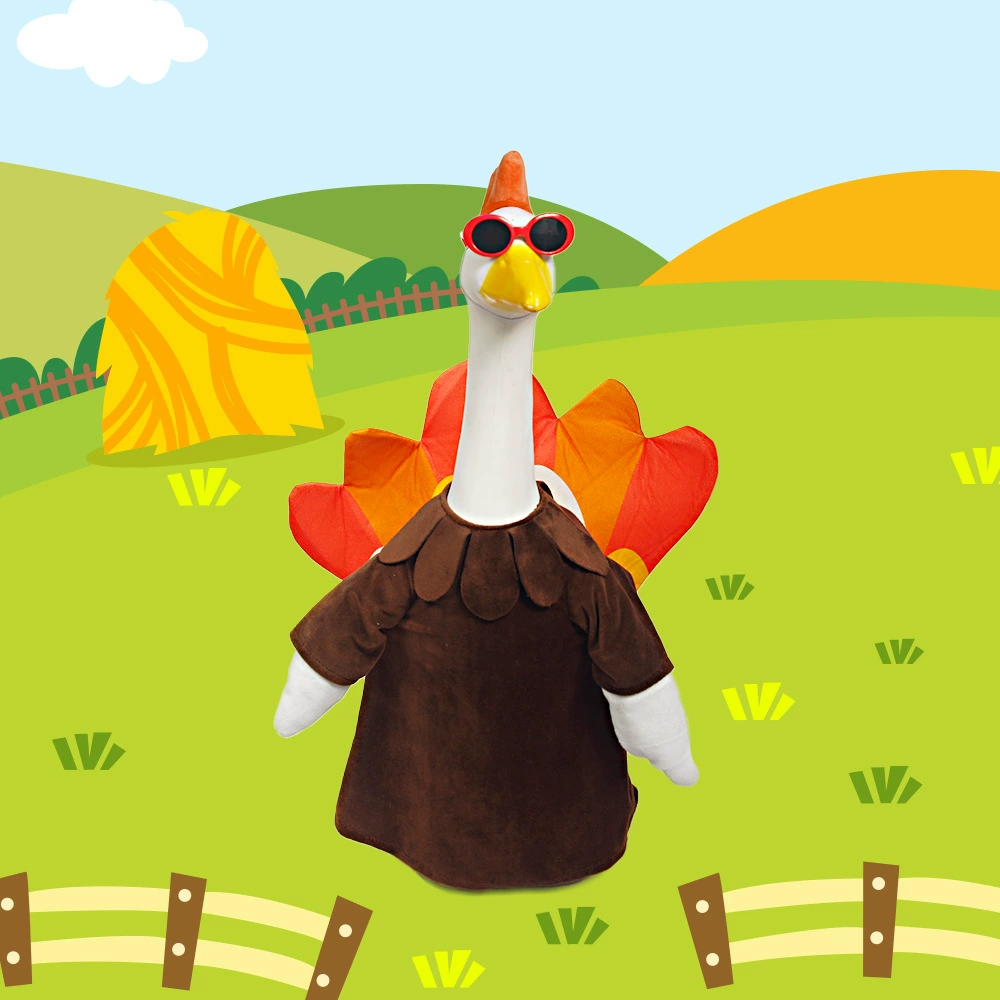 Новый продукт от Amazon: украшение для Дня благодарения в виде одетого гуся на крыльце, костюм индейки, большая плюшевая игрушка в виде белого гуся.